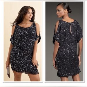 Aidan Mattox Sequin Cold-Shoulder Event Date Night Glam Party Mini Dress 4